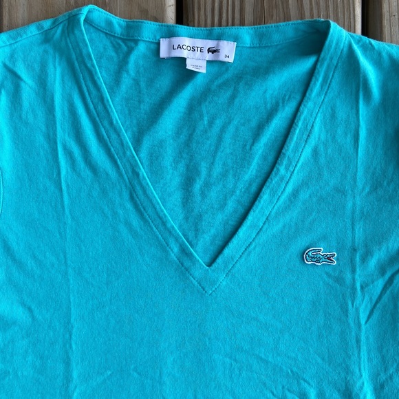 Lacoste NWOT Cotton V Neck T Shirt - Picture 7 of 9